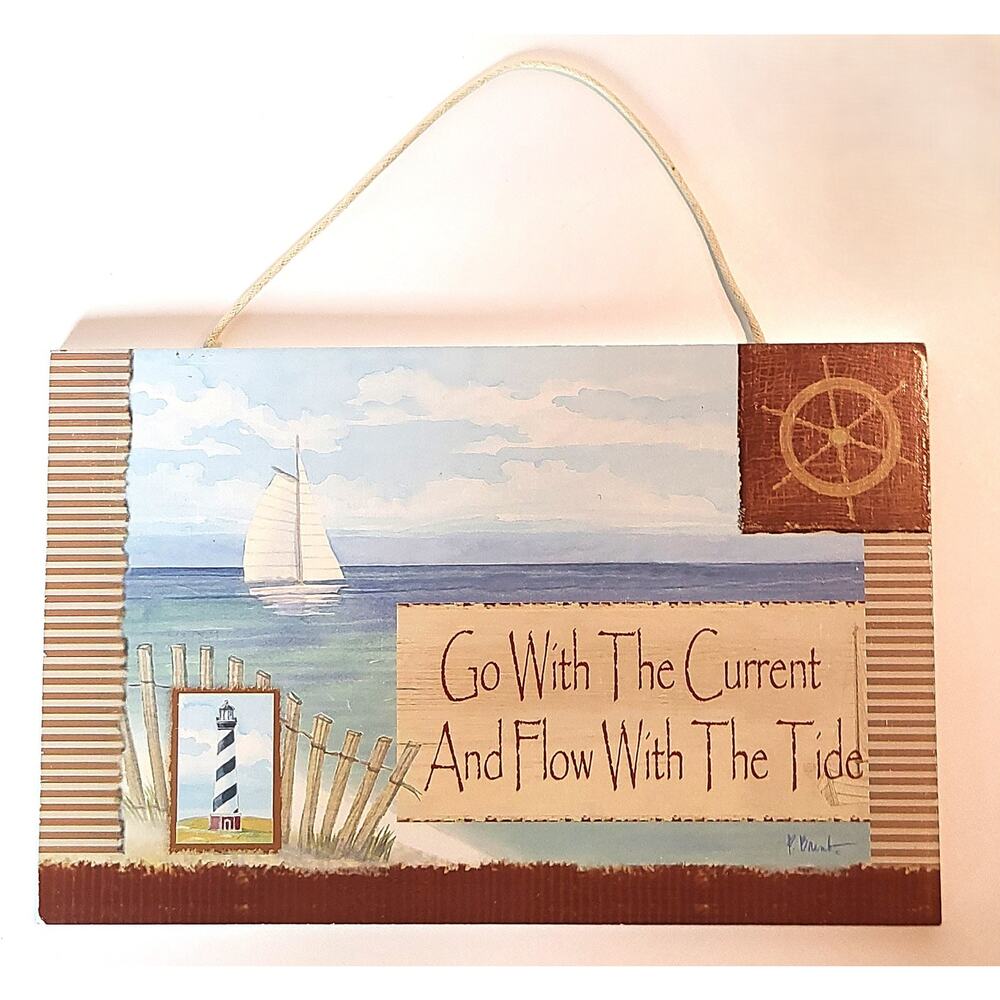 Nautical Rustic Paul Brent Lighthouse Wall Hanging Beach Sea Coastal Decor 5x7